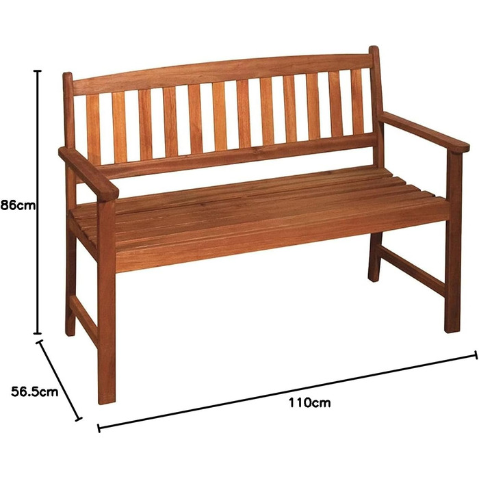 Дерев'яна лавка Spetebo з евкаліпта 2-місна - 110x86x56.5 см - Outdoor Lounge Garden Bench solid FSC