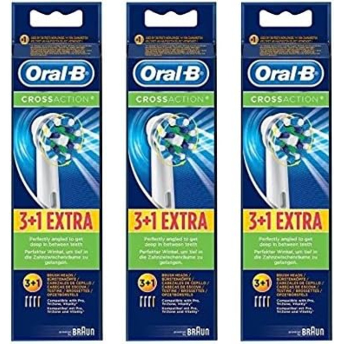 Електричні ріжучі щітки Oralb Crossaction, змінні щітки Crossaction 12 шт.