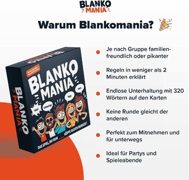 Бланкоманія - Хто думає як ти Кумедна гра для дорослих, друзів, сім'ї та людей з чорним почуттям гумору настільна гра, карткова гра, гра для спільноти, гра для вечірки