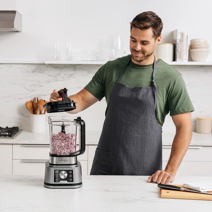 Смузі-машина Ninja Foodi Power Nutri Blender 3-в-1, густі намазки та заморожені напої, автоматичні програми, глечик 2,1 л, кружка 700 мл і чаша 400 мл із потужною мішалкою, 1200 Вт, блендер Silver CB350EU 3-в-1, 1200 Вт