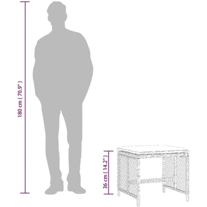 Садовий стілець з подушкою 4 шт., Табурет зі знімним чохлом, що миється, Садовий стілець зі сталевим каркасом, Табурет Садові меблі, коричневий полі ротанг коричневий і кремовий