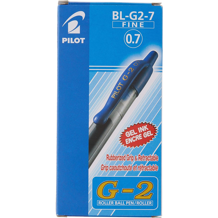 Гелева ручка Pilot G207 (натискний механізм, 0,7 мм) 12 шт. синій