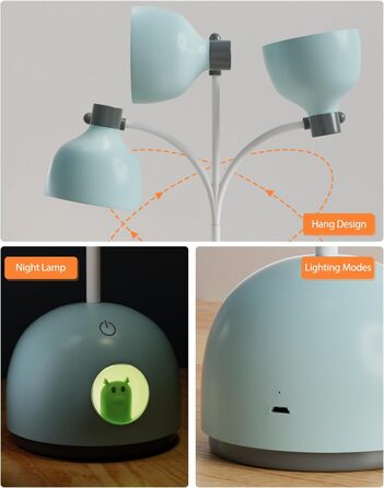 Настільна лампа, акумуляторна батарея 3 режими освітлення, сенсорне керування, приліжкові лампи, підсвічування настрою на основі, настільна лампа на батарейках, енергозберігаюча портативна лампа для читання для синього кольору