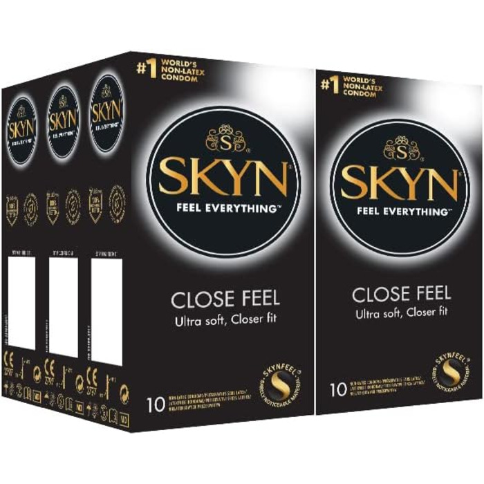 Презервативи SKYN Close Feel 40 шт. / Презервативи без латексу Skynfeel для чоловіків, Gossamer Feeling, маленька окружність, коробка для презервативів Extra Soft, чутливі, презервативи шириною 51 мм