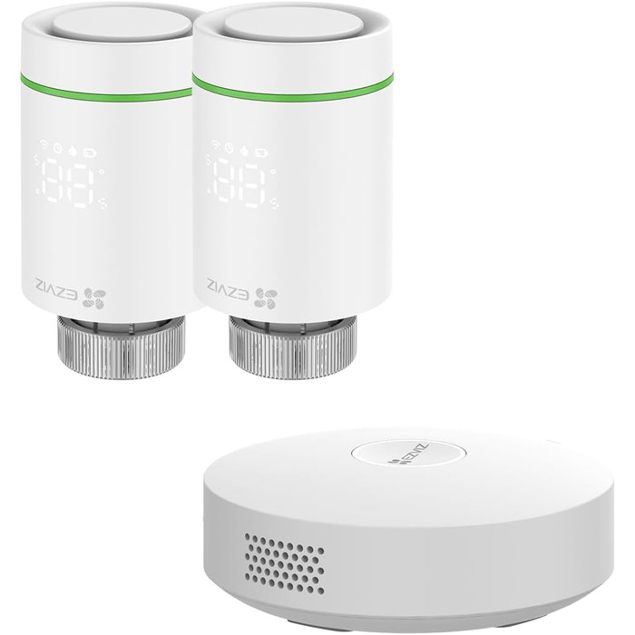 2 Thermostatic Ventils with A3 Gateway, Energy Efficient Heating Control with APP, DIY Installation, T55 Kit, 2 Thermostatic Ventils with A3 Gateway, Energy Efficient Heating Control with APP, DIY Installation, T55 Kit