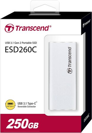 Зовнішній твердотільний накопичувач Transcend 250 ГБ ESD260C USB 3.1 Gen 2 Type C