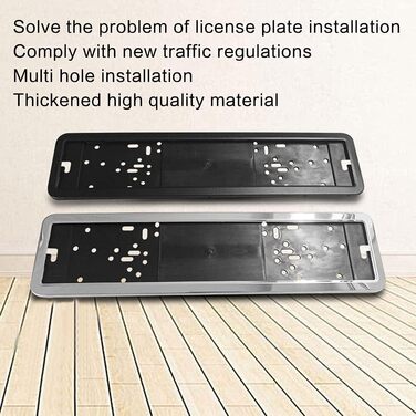 Тримач номерного знака iSpchen Тримач номерного знака з нержавіючої сталі з 8 захисними шпильками Передній тримач номерного знака Знімний тримач номерного знака в рамці Срібло