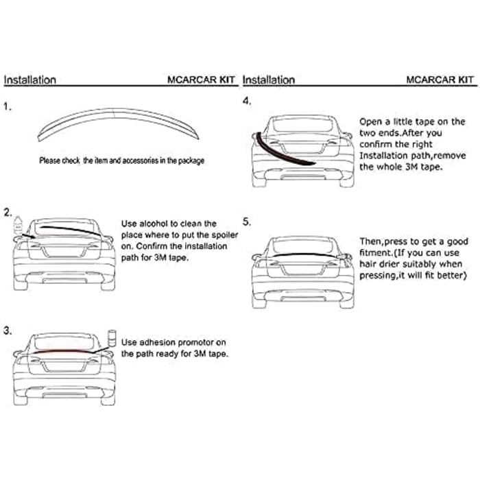 Спойлер багажника MEICHANG Rear Spoiler, для автомобіля Mercedes Benz Classe CLS W218 Berlina 2012-2018Задній спойлер високої міцності Заднє крило Sport Rear Spoiler