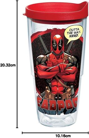 Вакуумна чашка Tervis Marvel Deadpool, Tritan, Nerd, 680 мл 24 унції - Tritan Nerd