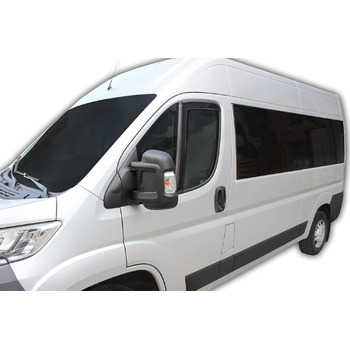 АВТОМОБІЛЕБУДУВАННЯ GP Wind Deflector Rain Deflector Підходить для Ducato з 2006 року, чорний, тонований, набір з 2 предметів, аеродинамічний, легка збірка, кріплення кліпсами, акрилове скло