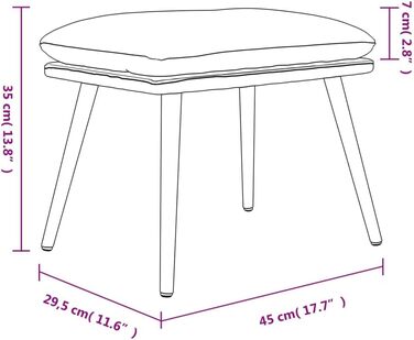 Підставка для ніг, тканина та штучна шкіра, синій, 45 x 29.5 x 35 см, 341519