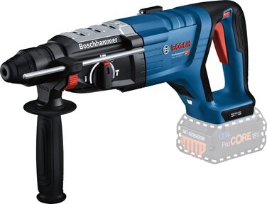 Акумуляторний перфоратор Bosch Professional 18V System GBH 18V-28 DC з D-подібною рукояткою (вкл. додаткову рукоятку, глибокий удар, KickBack Control, без акумулятора/зарядного пристрою)