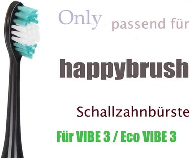 Насадки для щітки SAVTMVAS Підходить для змінних щіток Happybrush VIBE 3, змінна насадка для щітки підходить для зубної щітки Eco VIBE 3 - чорна - 10 шт. 10 чорна