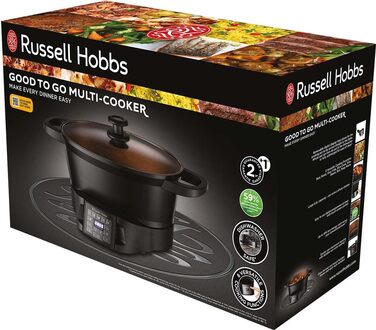 Мультиварка Russell Hobbs 6,5 л Цифровий дисплей 8 функцій приготування (повільна плита, пароварка, рисоварка, каструля, плита су-від, плита, ємність для підігріву, мультиварка) Можна мити в посудомийній машині 28270-56