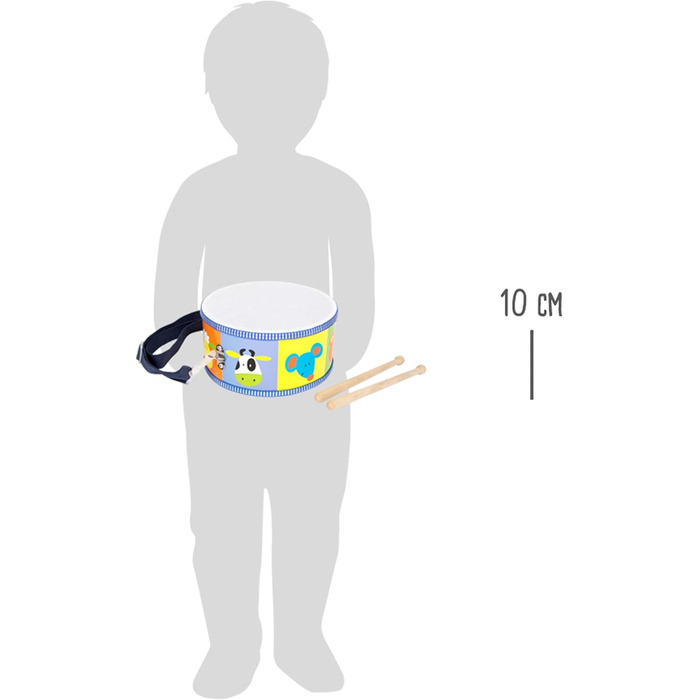 Маленький ножний барабан з дерев'яними барабанними паличками, з регульованим ремінцем, музичний інструмент для дітей, від 3 років, 3315 Різнокольорові тварини