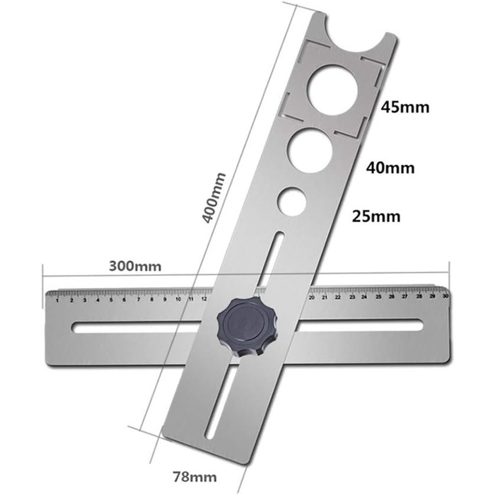 Локатор отворів для керамічної плитки, лінійка для позиціонування, регульований локатор отворів, вимірювальні інструменти з нержавіючої сталі, універсальний локатор для вимірювання, позиціонування плитки, 72
