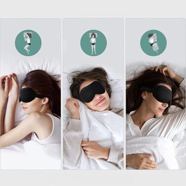 Маска для сну для чоловіків і жінок, Eysilk 2022 New Upgrade 3D Deep Sleep Mask Comfortable, маска для очей для тих, хто спить на боці, дихаюча 100 світлоблокуюча маска для сну для подорожей, йога (чорна)