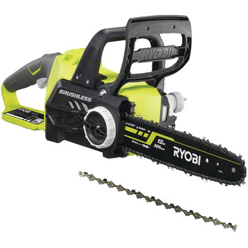 Безщіткова акумуляторна ланцюгова пила RYOBI 18 V ONE OCS1830 (довжина шини 30 см, швидкість ланцюга 10 м/с, натягування ланцюга без інструменту, в комплекті 1 захисний кожух, 1 мастило для ланцюга, без акумулятора та зарядного пристрою в коробці) 30 см д