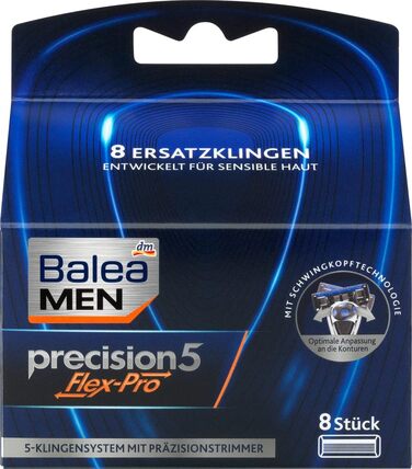 Леза для бритви Balea MEN precision5 Flex-Pro, 8 шт.