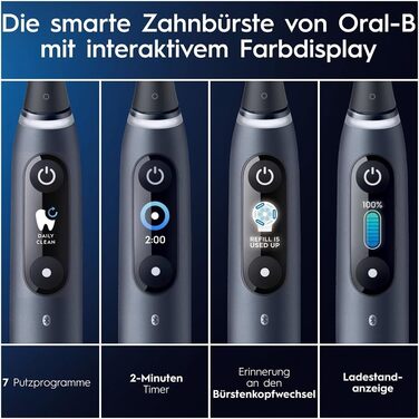 Електрична зубна щітка Oral-B iO Series 9 Plus Edition, ПЛЮС 3 насадки для щітки, 7 режимів очищення для догляду за зубами, зарядний футляр для зарядки, Designed by Braun, чорний онікс