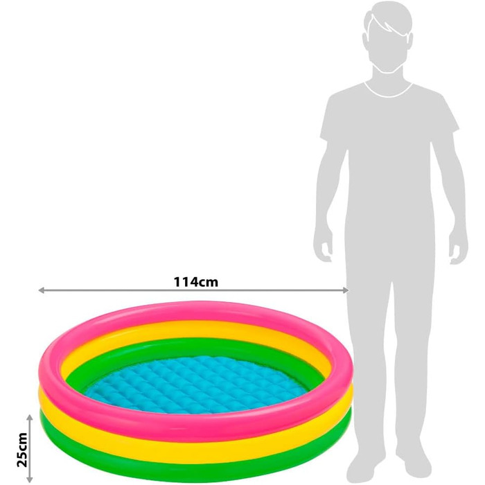 Надувний басейн Sunset Glow, ТРИ кільця, вініл, різнокольоровий, 114x25 см, 57412NP -