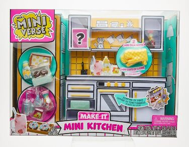 Міні-кухня Miniverse Make It Mini Kitchen від MGA - кухонний ігровий набір зроби сам з ультрафіолетовим світлом, секретним рецептом, пластиковою грою та міні-рукавичками для духовки - не їстівний - потребує батарейок - підходить для дітей віком від 8 рокі