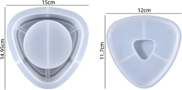 Силіконові форми Soapow 2 x попільнички з епоксидної смоли, трикутні, форма для попільничок з кришкою