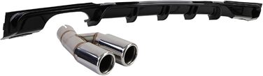 Задній дифузор Gloss Вихлопна труба Double Tube Chrome підходить для BMW F30 F31 316 318 320