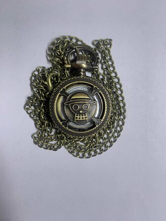 Ювелірні виробиWe Pocket Watch Чоловічий жіночий вінтаж ретро-аналоговий кварцовий годинник-ланцюжок Годинник Наплічний годинник з намистом Ланцюжок Кишеньковий годинник Бронзовий унісекс Подарунок Бронза-одна штука Аніме 3