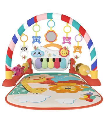 Дитяча ігрова ковдра Eners Baby Play Arch з музикою та світлом розвиваюча іграшка для немовлят і малюків 0-24 місяців, зелений (червоний)