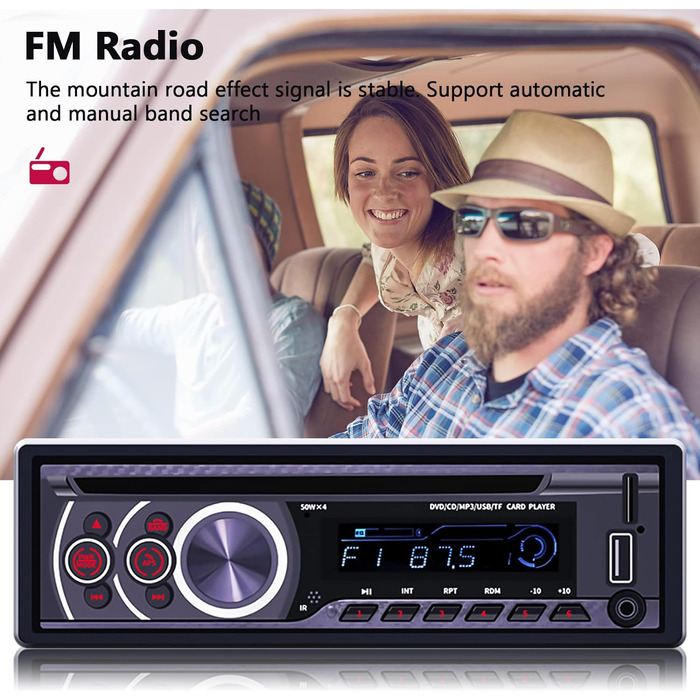 Автомобільна стереосистема Podofo 1 Din CD DVD Bluetooth Handsfree 1Din Автомобільна радіостанція FM USB SD AUX MP3 CD програвач Автомобільна стереосистема з пультом дистанційного керування