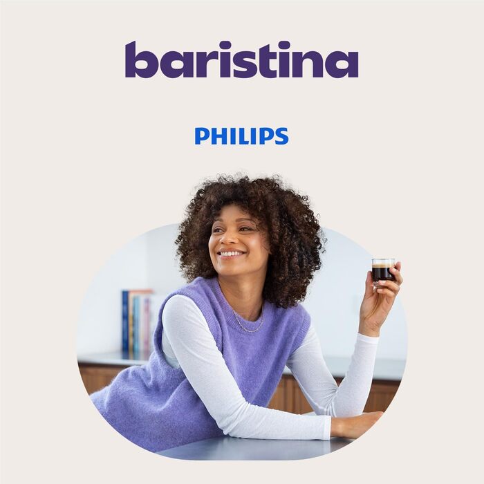 Еспресо-машина Philips Baristina - справжній еспресо - зроблено просто. Компактна кавоварка- Натуральна біла з білим портафільтром- Тиск насоса 16 бар- Автоматична кавомолка- Cafe Crema (BAR300/00)