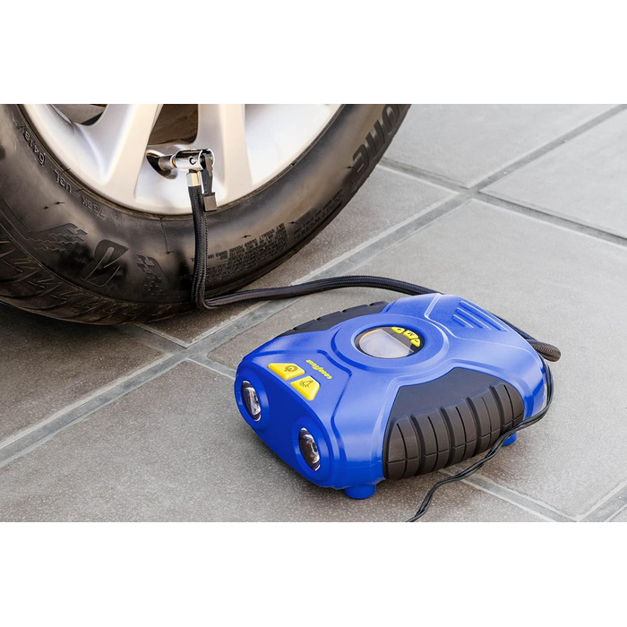 ЦИФРОВИЙ ПОРТАТИВНИЙ КОМПРЕСОР GOODYEAR 35PSI 12V ПІДКЛЮЧЕННЯ 90 PSI / 6.2 БАР