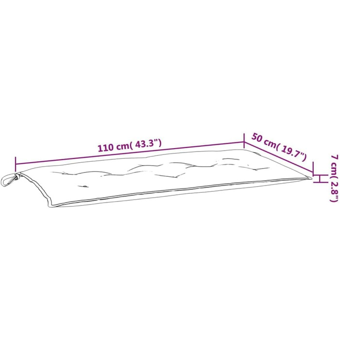 Подушка для садової лавки червона 110x50x7 см Оксфорд тканина,361817