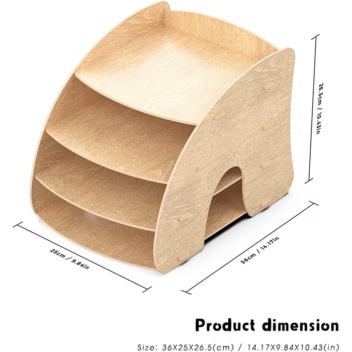 Лоток для документів Lesfit дерево, офісний органайзер Настільний лоток для файлів, паперу, документа