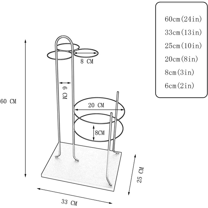 Підставка для парасольки, тримач для парасольки Металева підставка для парасольки Підставка для парасольок на 6 парасольок Каркасний тримач парасольки для палиць для ходьби Парасольки Підставка для парасольок Органайзер для парасольок/чорний/33*25*6 чорни