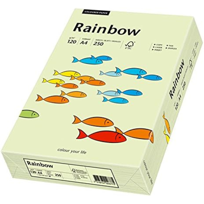 Папірус 88042590 принтер Папір Rainbow 120 г/м, А4 250 аркушів світло-зелений