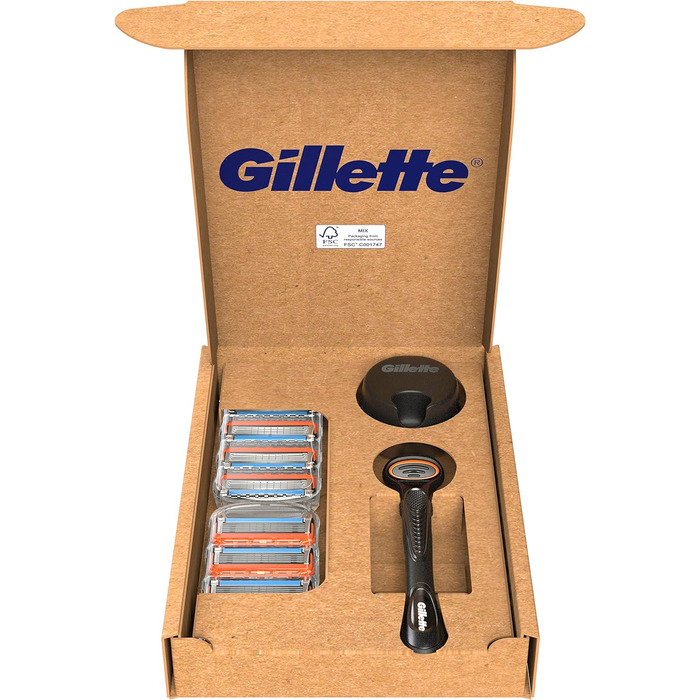 Леза для бритви Gillette Fusion 5 для бритв, 18 змінних лез для мокрих бритв чоловічі з 5-кратним лезом, Зроблено в Німеччині (бритва 8 лез тримач)