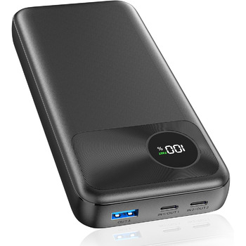 Вт Швидка зарядка Power Bank з USB-C входом і виходами PD3.0 QC 4.0, портативний зарядний телефон, зовнішній акумуляторний блок, сумісний з iPhone, смартфонами, планшетами, чорний, 20000mAh, 22, 5