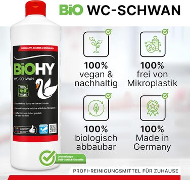 Туалетний лебідь BiOHY (каністра 10 літрів) Гель для чищення унітазу для гігієнічної чистоти аж до обідка приємний, стійкий свіжий аромат Запобігає утворенню вапняного нальоту та накипу сечі 10 л (1 упаковка)