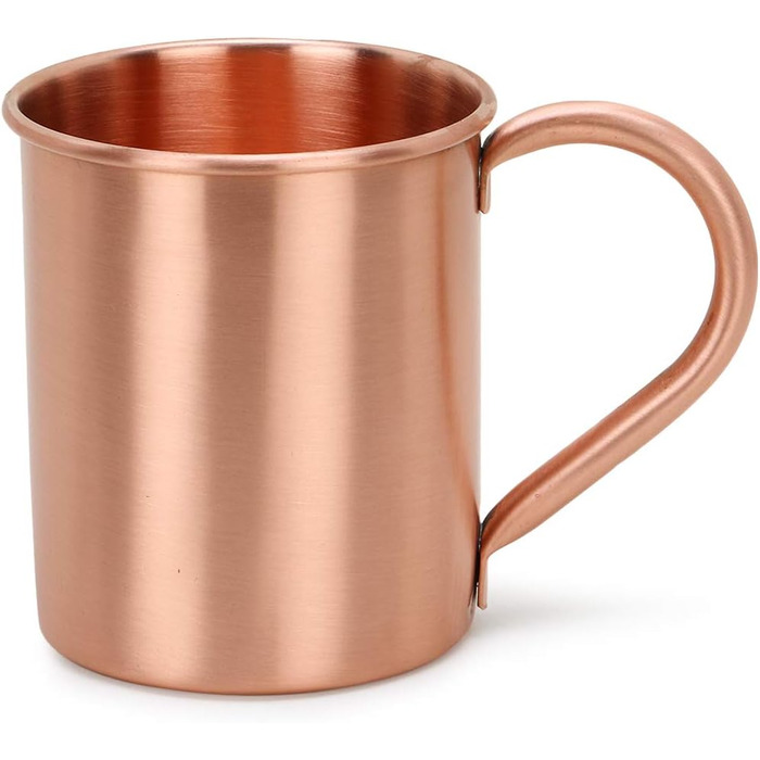 Кружка Zap Impex Moscow Mule, мідна, проста, ідеально підходить для будь-яких охолоджених напоїв, щоб розважитись в барі або вдома. Чудовий подарунковий набір для бару з 6 шт.