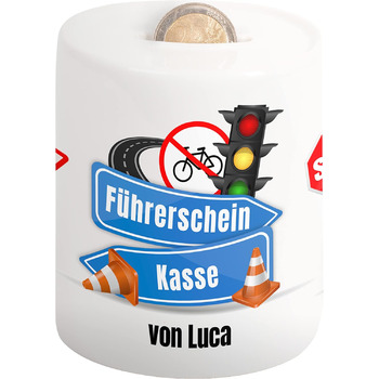 Скарбничка для водійських прав Скарбничка для водійських прав персоналізована з іменем - скарбничка для заощадження грошей в подарунковій упаковці ідея подарунка для дівчаток та хлопчиків (водійські права)