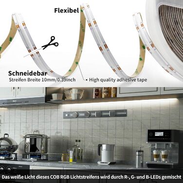 Світлодіодна стрічка 10 м комплект сумісний із мостом концентратора ZigBee, шлюзом Tuya та Echo Plus, APP/Alexa Голосове керування Зміна кольору Затемнення RGB COB Світлодіодна стрічка, 24V Smart ZigBee RGB COB