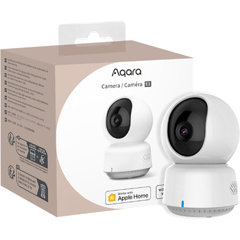 2K Indoor Security Camera E1, Pan & Tilt, HomeKit Secure Video, Two-Way Audio, Night Vision, Tracking People, Wi-Fi 6, Supports HomeKit, Alexa, Google Home, SmartThings, IFTTT, 2K Indoor Security Camera E1, Pan & Tilt, HomeKit Secure Video, Two-Way Audio,