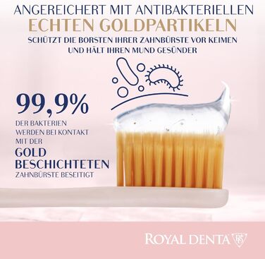 Зубна щітка Royal Denta Gold Super Soft 4 шт. и, екстра м'яка для чутливих зубів і ясен, щетина подвійної довжини для чищення міжзубних проміжків