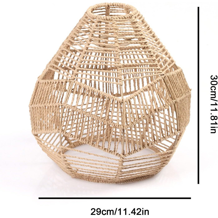 Абажур з плетеної мотузки - абажур з ротанга в стилі бохо, абажур бохо макраме, абажур з ретро ротанга, абажур сучасний ротанг для домашньої люстри Homestay Hotel 2930см