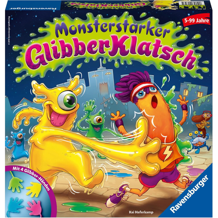 Дитяча гра Ravensburger Monsterstarker Glibber-Klatsch, салонна та сімейна гра, для дітей та дорослих, для 2-4 гравців, від 5 років Monsterstarker Glibberklatsch