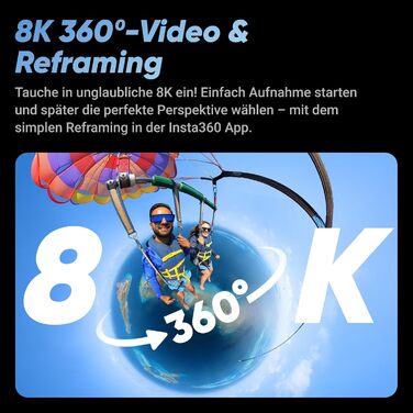 Набір Insta360 X4 Creator Bundle водонепроникна екшн-камера 8K 360, ширококутне відео 4K, невидима палиця для селфі, знімний захисний лінз, час автономної роботи 135 хв, редагування AI, стабілізація