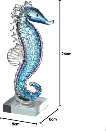 Скляна скульптура Касабланка фігура морського коника Висота 24 см