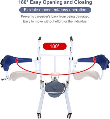 Гідравлічне крісло для перенесення пацієнта з розділеним сидінням на 180 для дому, багатофункціональне перенесення інвалідного крісла, регульована висота сидіння, крісло для душу зі спинкою та горщиком, Toile
